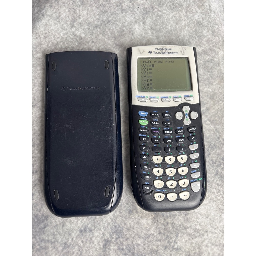 Texas Instruments TI-84 Plus Graphing Calculator Black w/ Cover Tested & Working